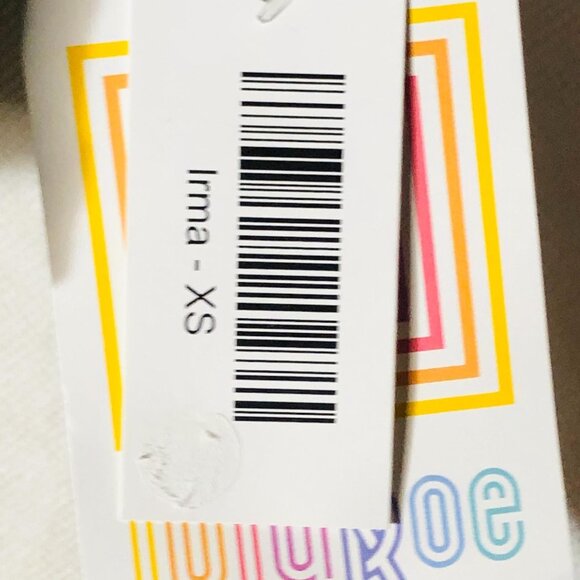 LuLaRoe Irma tunic short sleeve paisley pattern green & pink size xs READ new - Picture 5 of 10